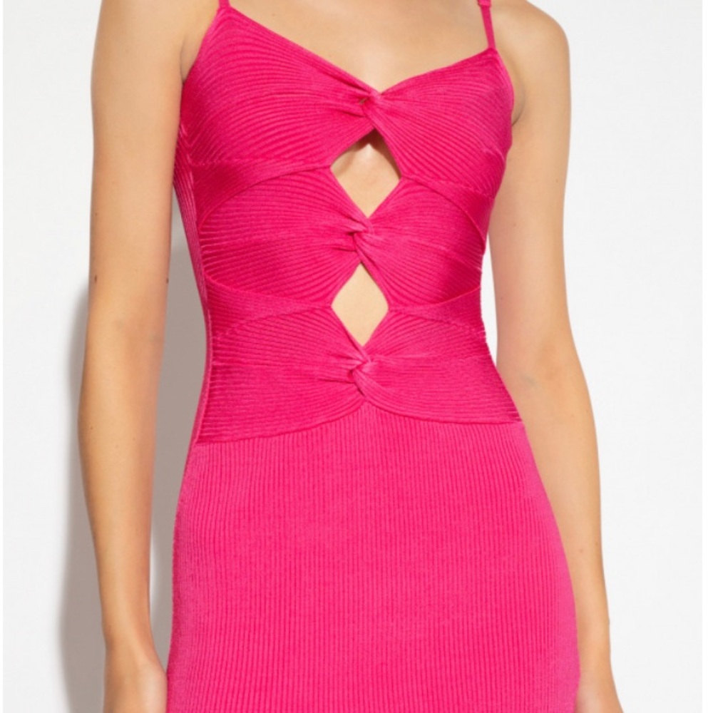 Cult Gaia pink knit mini dress size medium